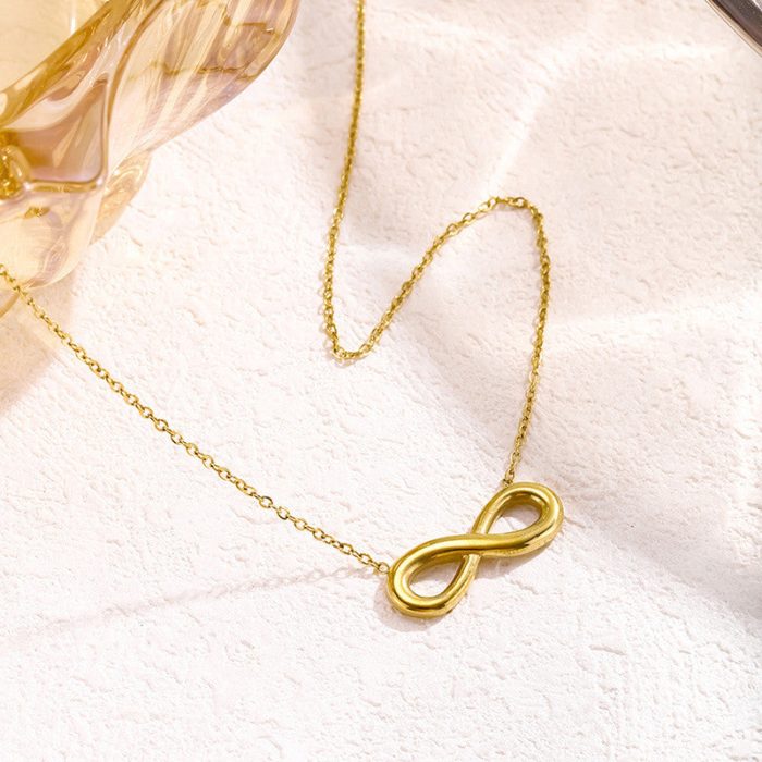 Gold Plated Anti Tarnish Stainless Steel Infinity Themed contemporary Pendant - Image 9