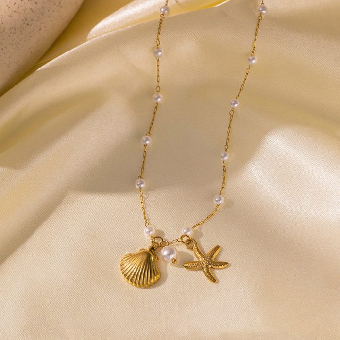 Gold Plated Anti Tarnish Stainless Steel Star Fish Themed Pendant - Image 7