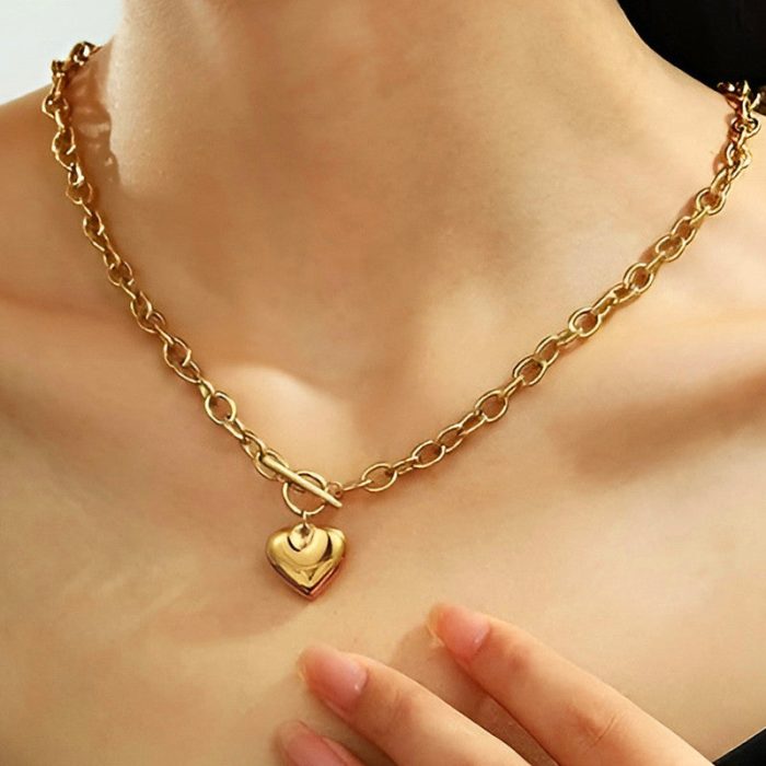 Gold Plated Anti Tarnish Stainless Steel Heart Themed Pendant - Image 2