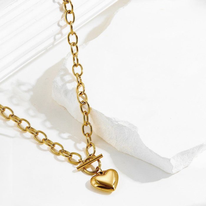 Gold Plated Anti Tarnish Stainless Steel Heart Themed Pendant - Image 6
