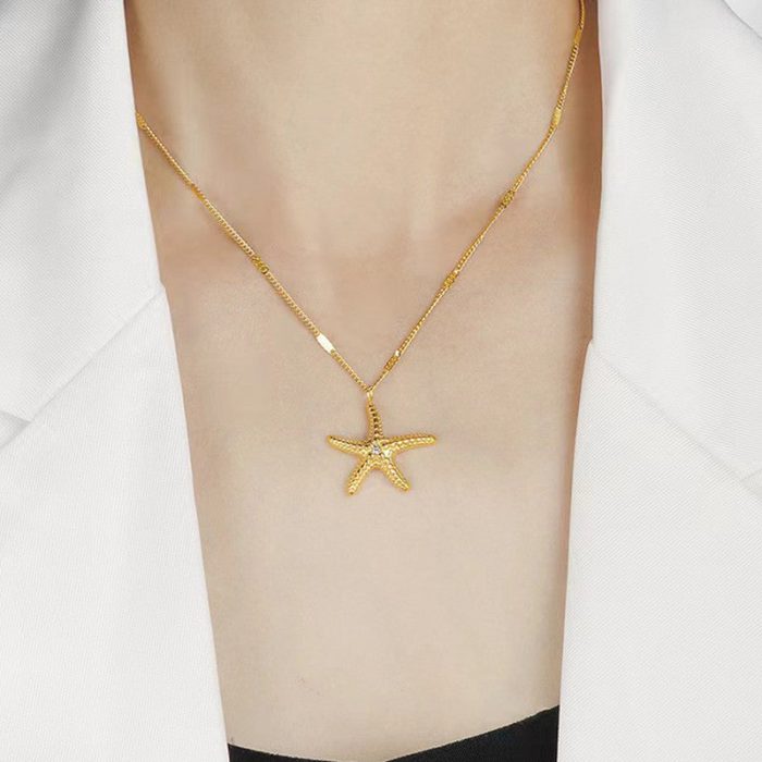 Gold Plated Anti Tarnish Stainless Steel Star Themed Pendant - Image 2