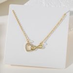Gold Plated Anti Tarnish Stainless Steel Infinity Heart Themed Pendant - Image 2