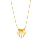 Gold Plated Anti Tarnish Stainless Steel Dangling Stripes Pendant - Image 6