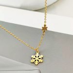 Gold Plated Anti Tarnish Stainless Steel Snow Flake Pendant - Image 4