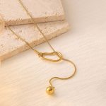 Gold Plated Anti Tarnish Stainless Steel Contemporary Pendant - Image 6