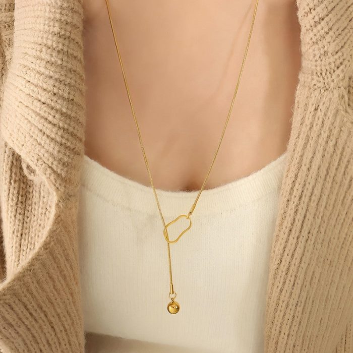 Gold Plated Anti Tarnish Stainless Steel Contemporary Pendant - Image 8
