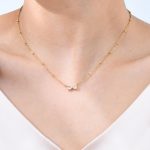 Gold Plated Anti Tarnish Stainless Steel Bow Themed Pendant - Image 3