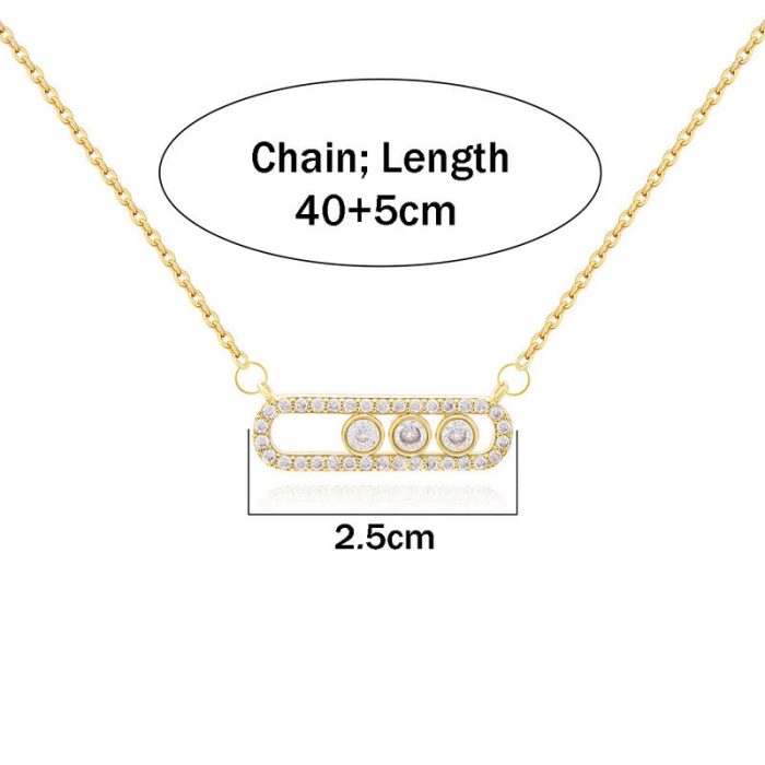 Gold Plated American Diamond Studded Geometric Pendant - Image 3