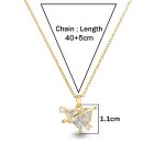 Gold Plated Stainless Steel Crystal Studded White Heart Themed Pendant - Image 5