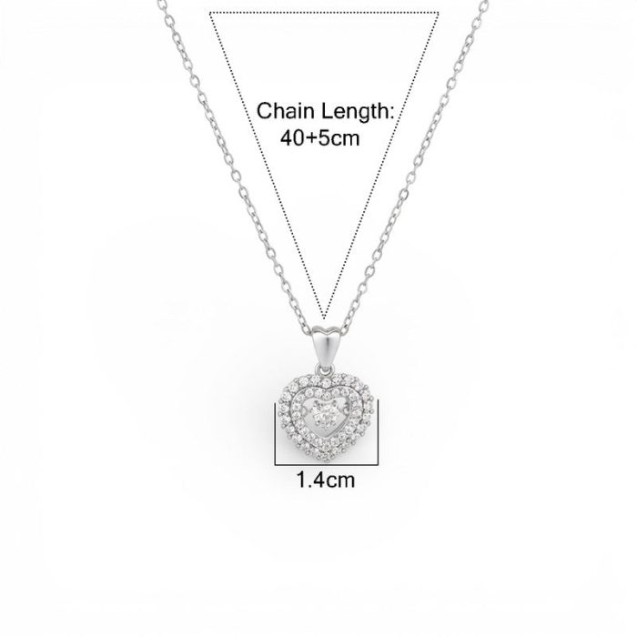 Silver Plated Stainless Steel American Diamond Studded Anti Tarnish Heart Themed Pendant - Image 4