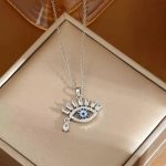 Silver Plated Stainless Steel American Diamond Studded Anti Tarnish Evil Eye Themed Pendant - Image 3