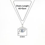 Silver Plated Stainless Steel American Diamond Studded Anti Tarnish Evil Eye Themed Pendant - Image 6