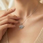 Silver Plated Stainless Steel American Diamond Studded Anti Tarnish Evil Eye Themed Pendant - Image 7
