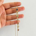 Gold-Plated Anti Tarnish Multicolor Spectrum Chunky CZ Pendant - Image 5