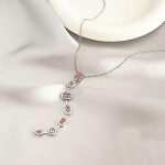 Silver-Plated Anti Tarnish Pink Spectrum Chunky CZ Pendant - Image 3