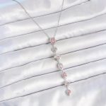 Silver-Plated Anti Tarnish Pink Spectrum Chunky CZ Pendant - Image 5