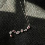 Silver-Plated Anti Tarnish Pink Spectrum Chunky CZ Pendant - Image 7