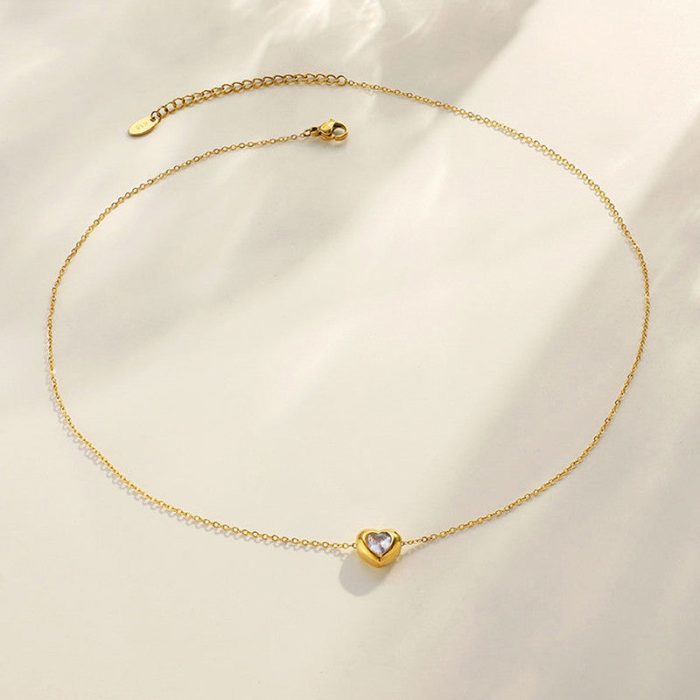 Gold Plated Anti Tarnish White Heart Themed Contemporary Pendant - Image 7