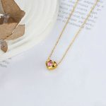 Gold Plated Anti Tarnish Pink Heart Themed Contemporary Pendant - Image 6