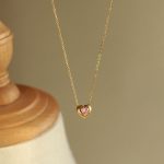 Gold Plated Anti Tarnish Pink Heart Themed Contemporary Pendant - Image 7