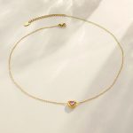 Gold Plated Anti Tarnish Pink Heart Themed Contemporary Pendant - Image 9