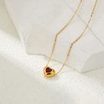 Gold Plated Anti Tarnish Red Heart Themed Contemporary Pendant
