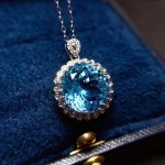 Silver Plated Anti Tarnish American Diamond Crushed Ice Cut Blue Round Shape Contemporary Pendant - VAIRAVI
