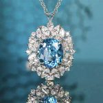 Silver Plated Anti Tarnish American Diamond Studded Blue Oval Shape Contemporary Pendant