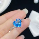 Silver Plated Anti Tarnish American Diamond Crushed Ice Cut Heart Finger Ring - VAIRAVI