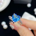 Silver Plated Anti Tarnish American Diamond Crushed Ice Cut Heart Finger Ring - VAIRAVI