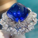 Silver Plated Anti Tarnish American Diamond Navy Blue Geometrical Cocktail Style Finger Ring - VAIRAVI