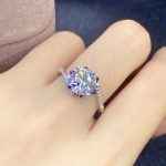 Silver Plated Anti Tarnish American Diamond Crushed Ice Cut Silver Hexagonal Finger Ring - VAIRAVI