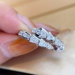Silver Plated Anti Tarnish American Diamond Silver Snake Themed Finger Ring - VAIRAVI