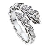 Silver Plated Anti Tarnish American Diamond Silver Snake Themed Finger Ring - VAIRAVI