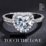 Silver Plated Anti Tarnish American Diamond Crushed Ice Cut Silver Heart Themed Finger Ring - VAIRAVI