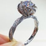 Silver Plated Anti Tarnish American Diamond Crushed Ice Cut Twisted Contemporary Finger Ring - VAIRAVI