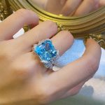 Silver Plated Anti Tarnish American Diamond Crushed Ice Cut Contemporary Finger Ring - VAIRAVI