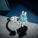 Silver Plated Anti Tarnish American Diamond Crushed Ice Cut Blue Contemporary Finger Ring - VAIRAVI