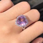 Silver Plated Anti Tarnish American Diamond Crushed Ice Cut Pink Heart Shape Finger Ring - VAIRAVI