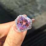 Silver Plated Anti Tarnish American Diamond Crushed Ice Cut Pink Heart Shape Finger Ring - VAIRAVI