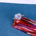 Silver Plated Anti Tarnish American Diamond Crushed Ice Cut Pink Heart Shape Finger Ring - VAIRAVI