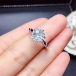Silver Plated American Diamond Crushed Ice Cut White Circular Contemporary Finger Ring - Image 5