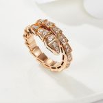 Gold Plated American Diamond Silver Snake Themed Finger Ring - VAIRAVI
