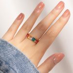 Gold Plated Stainless Steel Anti Tarnish Multicolor Adjustable Finger Ring For Women