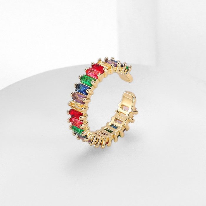 Gold Plated Stainless Steel Anti Tarnish Multicolor Adjustable Finger Ring For Women - Image 3