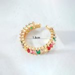 Gold Plated Stainless Steel Anti Tarnish Multicolor Adjustable Finger Ring For Women - Image 5