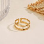 Gold Plated Anti Tarnish Stainless Steel Contemporary Adjustable Finger Ring - Image 3