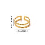 Gold Plated Anti Tarnish Stainless Steel Contemporary Adjustable Finger Ring - Image 8