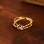 Gold Plated Anti Tarnish Stainless Steel Contemporary Adjustable Finger Ring - Image 6