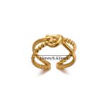 Gold Plated Anti Tarnish Stainless Steel Contemporary Adjustable Finger Ring - Image 7